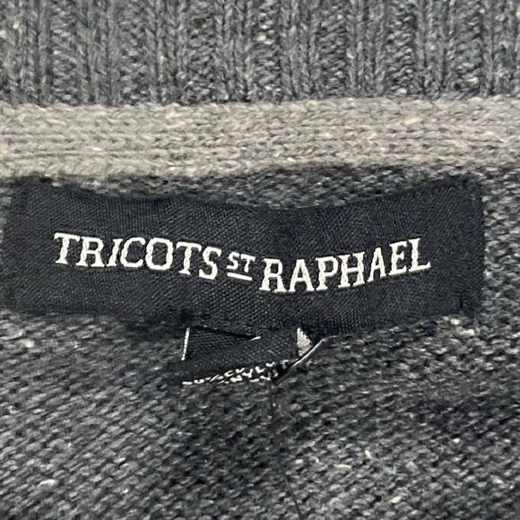 Tricots St. Raphael Sweater Mens XL Gray Cable Knit Fisherman Dark Academia NEW - Picture 15 of 16